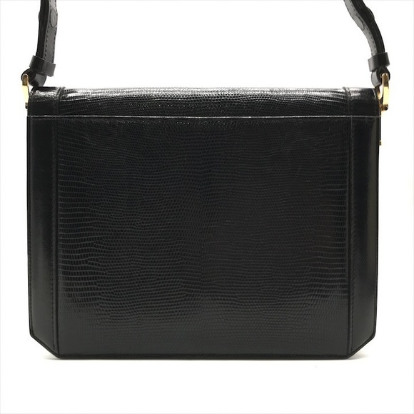Saint Laurent Laser Lizard Black YSL Bag Shoulder Logo - Picture 1 of 10